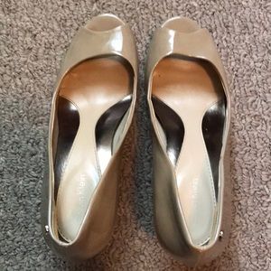 Calvin Klein peep toe pumps